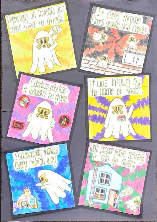 First place winning radon poster titled 'Boo to Radon' by Regan Schall